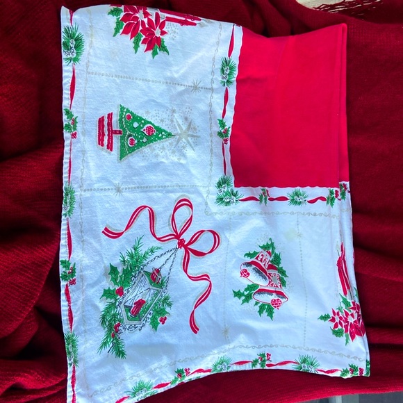 Other - Christmas Square Tablecloth - candles, poinsettias, and Christmas Trees
